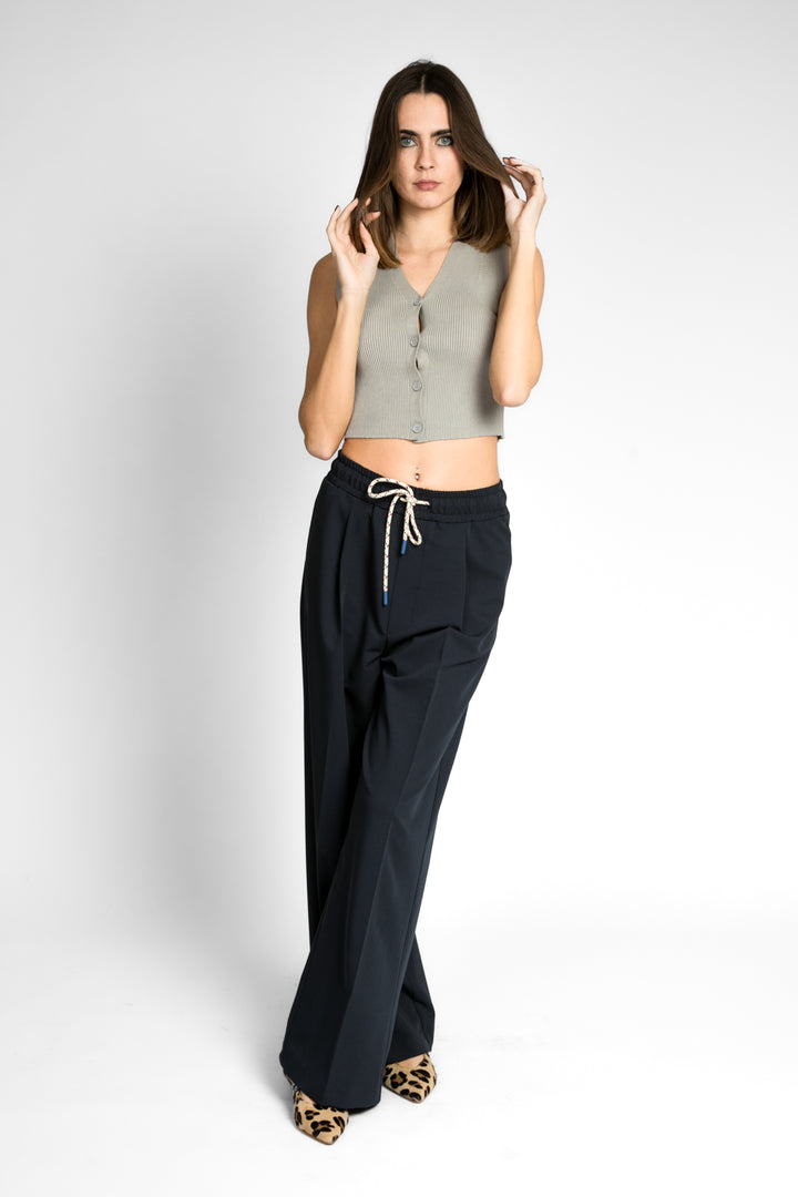 Vicolo - Gilet crop a costine Art. 22035D