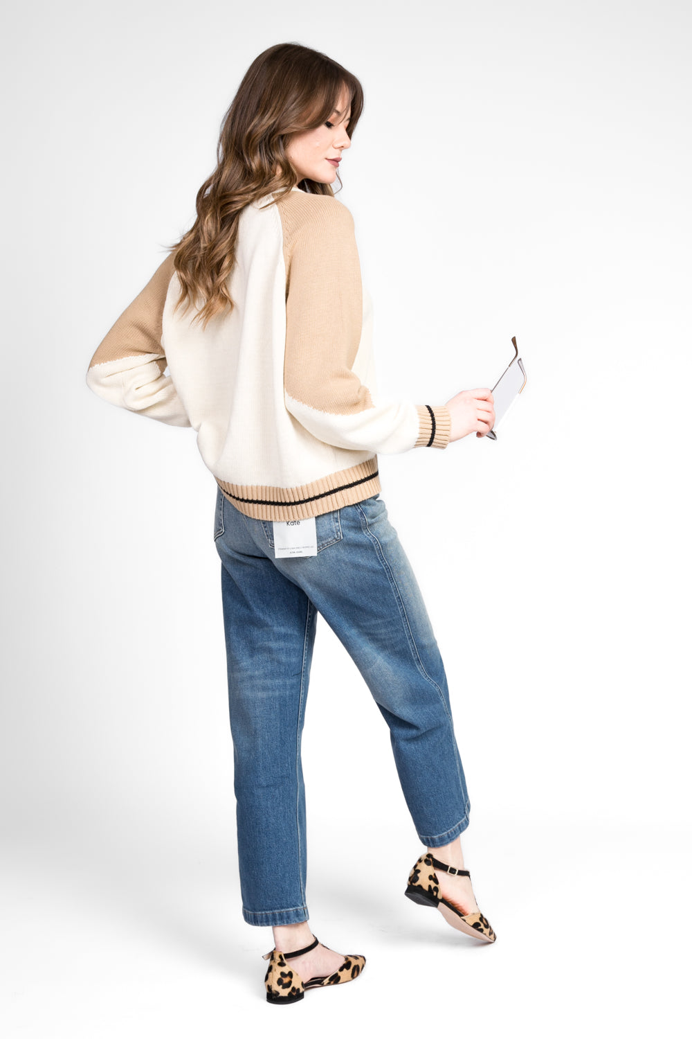 Vicolo - Cardigan girocollo bicolor Art. 55010D