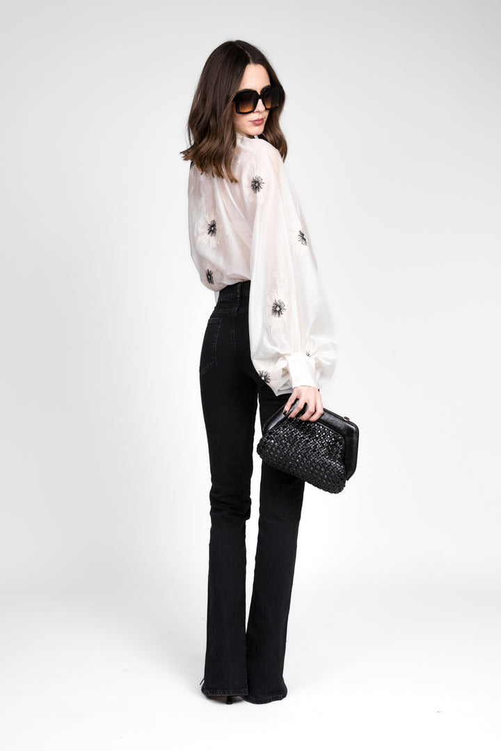 Vicolo - Blusa con fiocco e ricami Art. TD1115