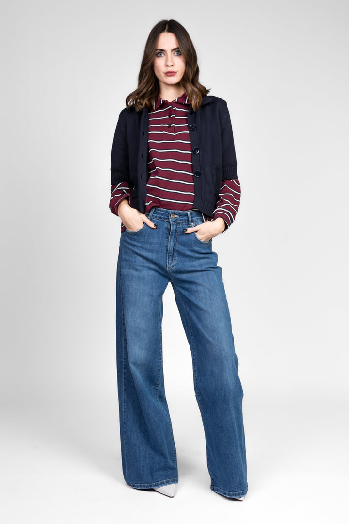 Vicolo - Cardigan mezza manica con colletto Art. 55009D
