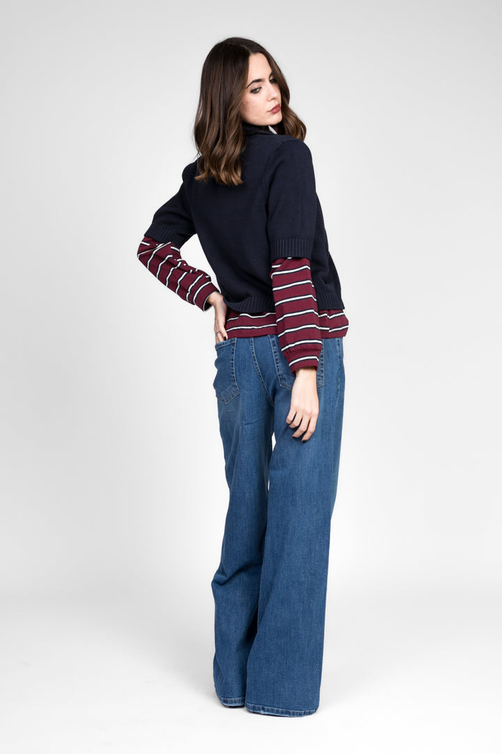 Vicolo - Cardigan mezza manica con colletto Art. 55009D