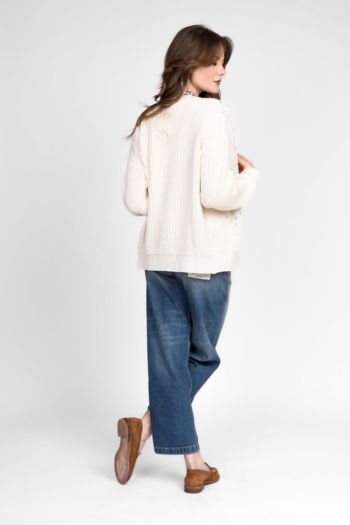 Vicolo - Cardigan scollo a V con strass Art. 55018D