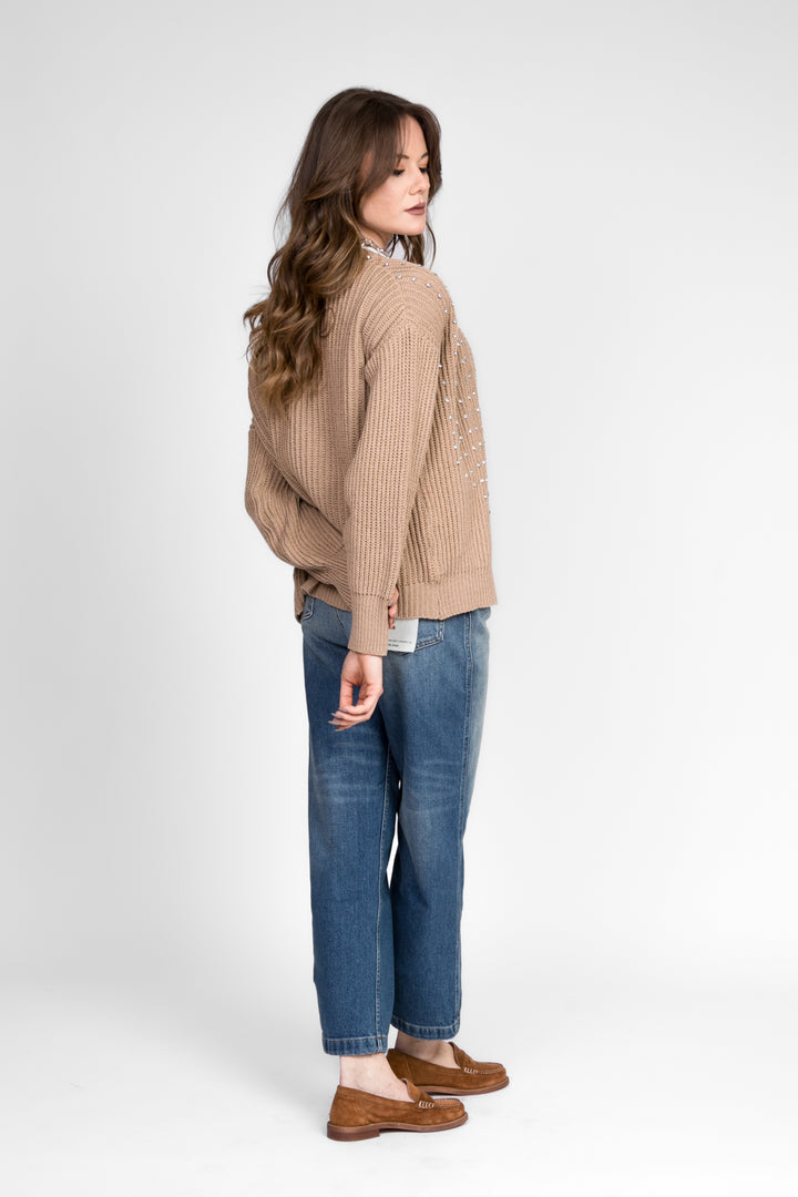 Vicolo - Cardigan scollo a V con strass Art. 55018D