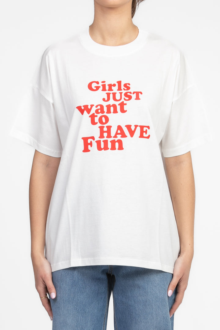 Vicolo - T-shirt stampa "Girls just want to have fun" Art. RD0312