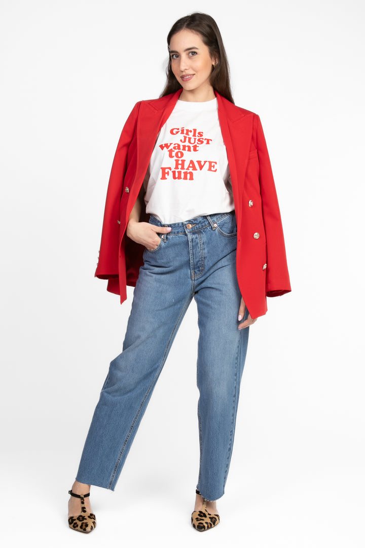 Vicolo - T-shirt stampa "Girls just want to have fun" Art. RD0312