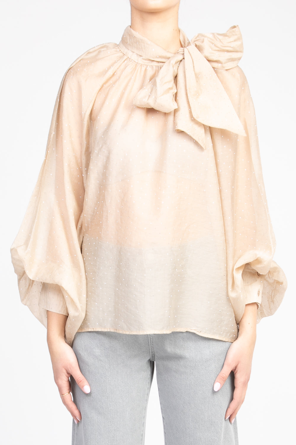 Vicolo - Blusa strass con fiocco Art. TD1183