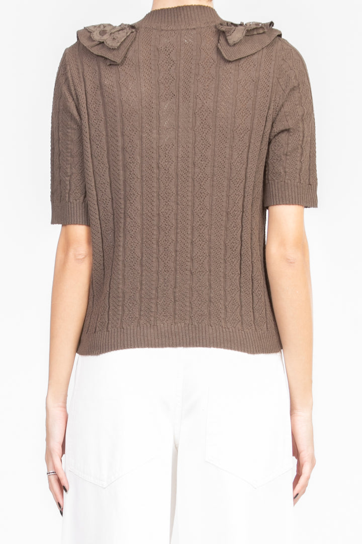 Vicolo - Maglia mezza manica con rouches scollo a V Art. 22078D