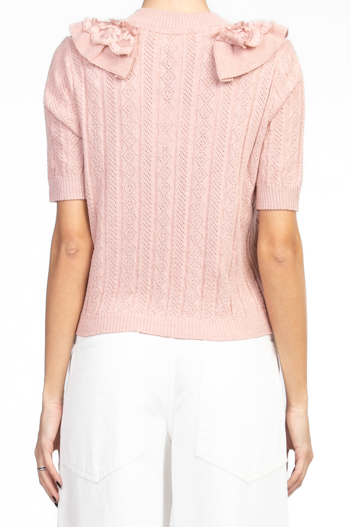 Vicolo - Maglia mezza manica con rouches scollo a V Art. 22078D