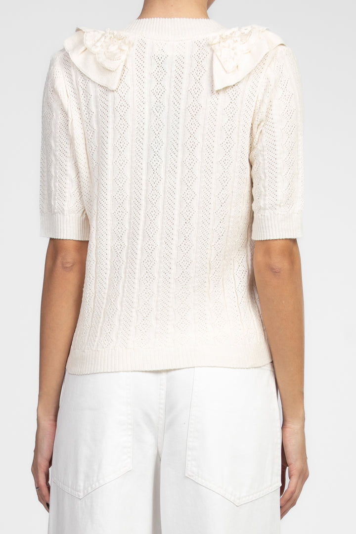 Vicolo - Maglia mezza manica con rouches scollo a V Art. 22078D