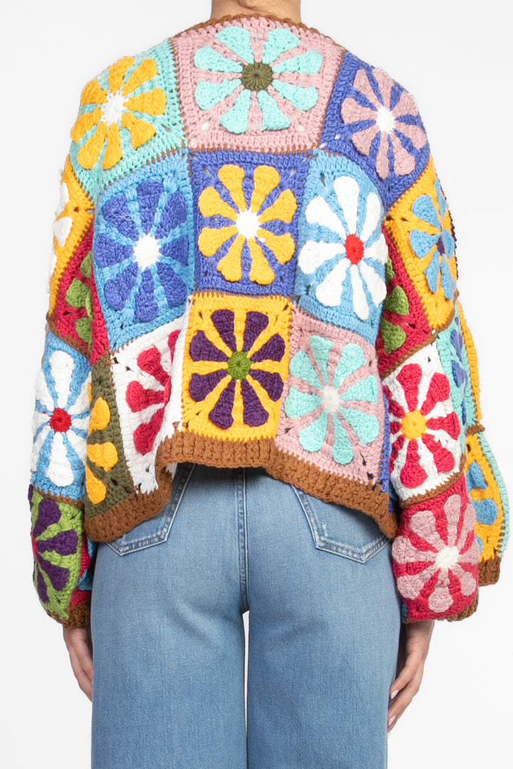 Emunà - Cardigan crochet fiorato