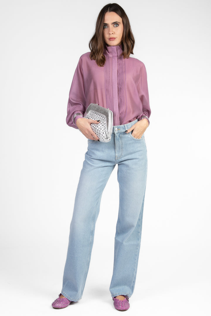 Dixie - Camicia collo coreano con pieghe sul davanti Art. C319W057