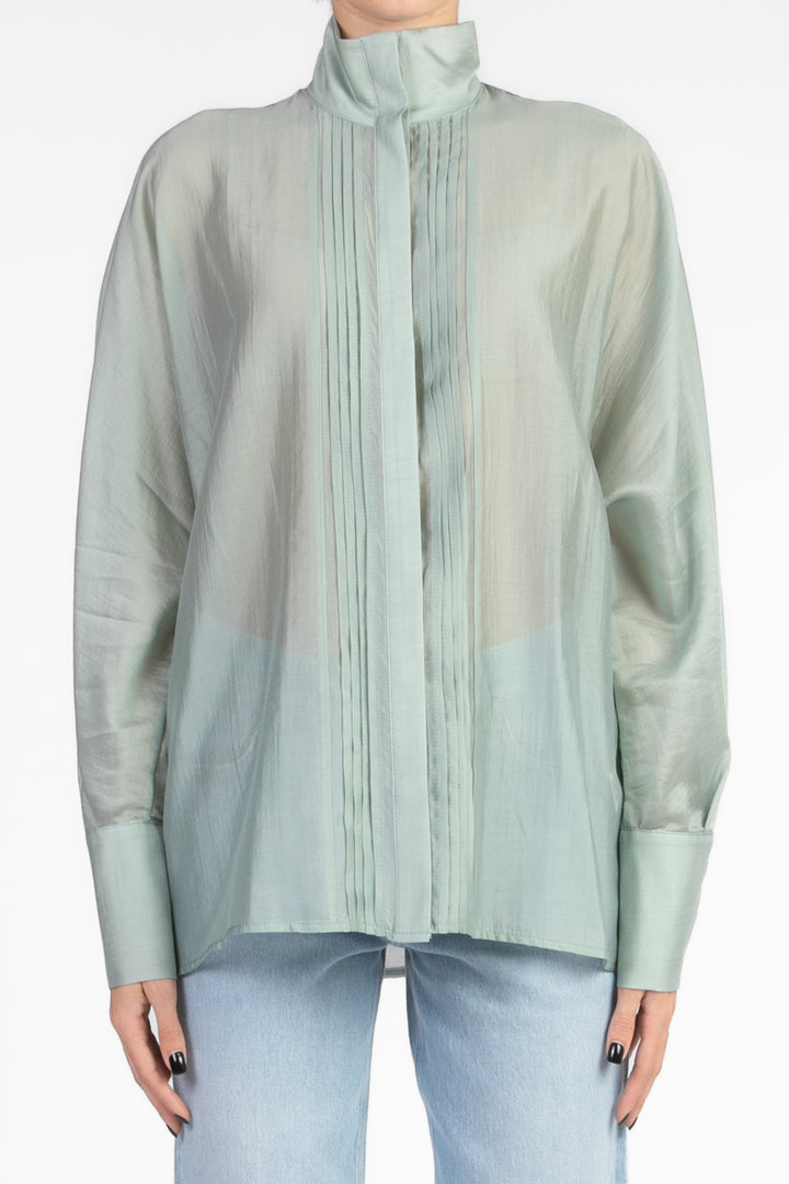 Dixie - Camicia collo coreano con pieghe sul davanti Art. C319W057