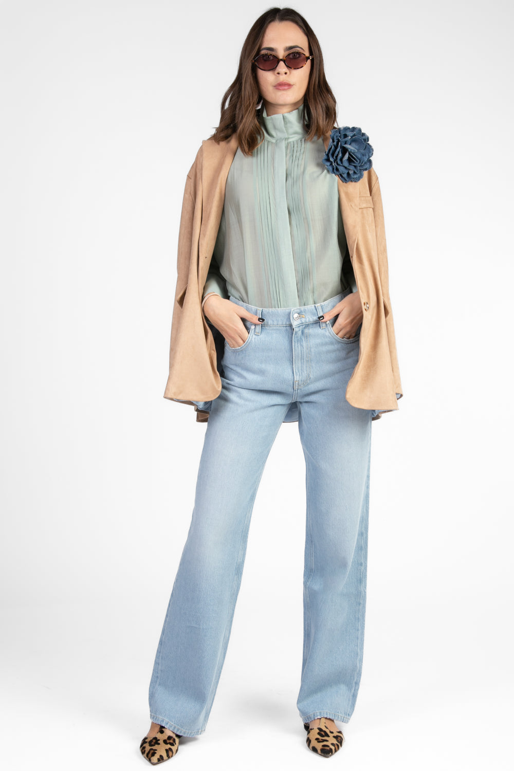 Dixie - Camicia collo coreano con pieghe sul davanti Art. C319W057
