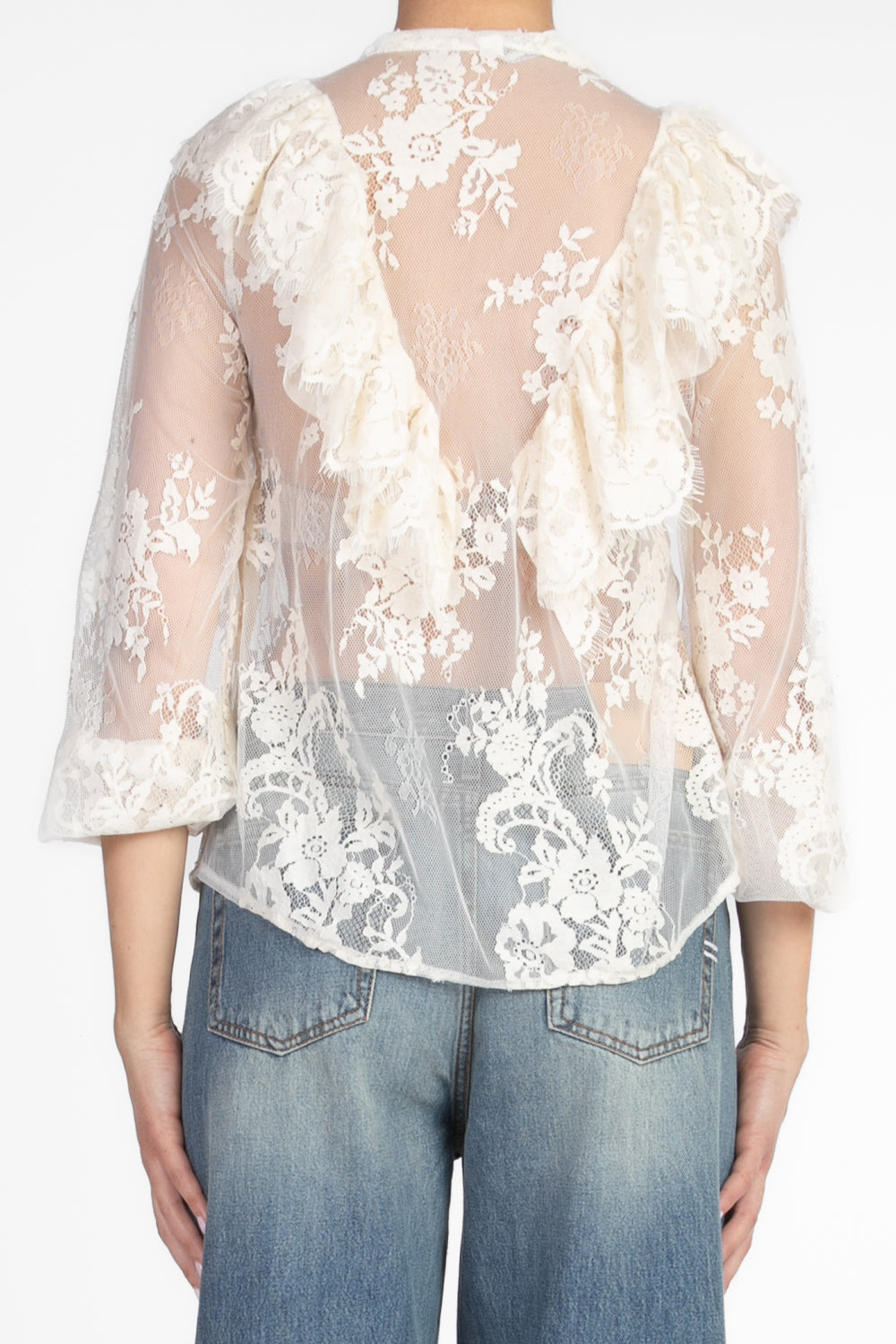 Tensione In - Camicia pizzo con rouches Art. S25C293