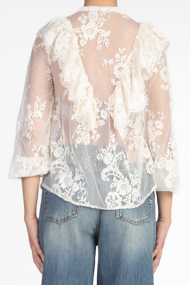 Tensione In - Camicia pizzo con rouches Art. S25C293