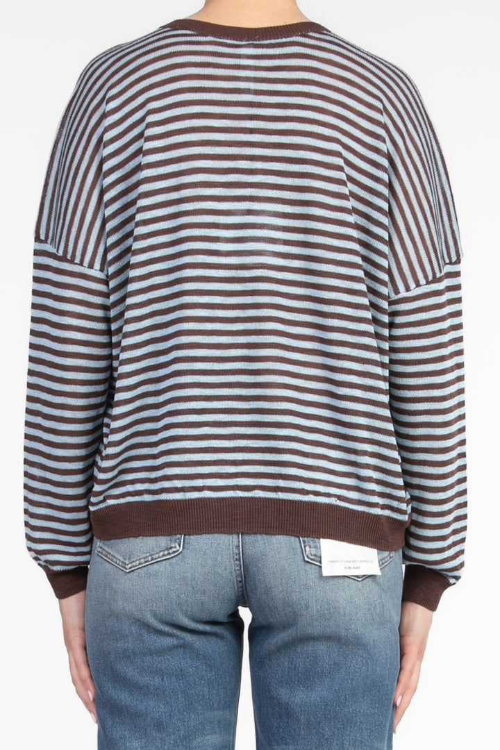 Tensione In - Maglia rigata scollo a V Art. XL24266-A