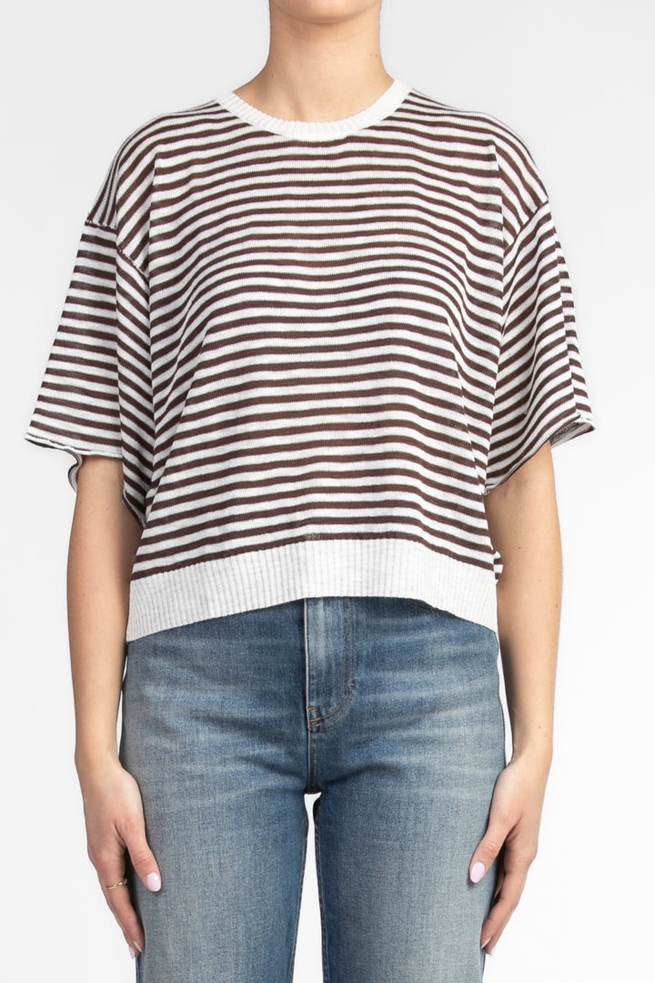Tensione In - Maglia girocollo rigata mezza manica Art. XL24264-A