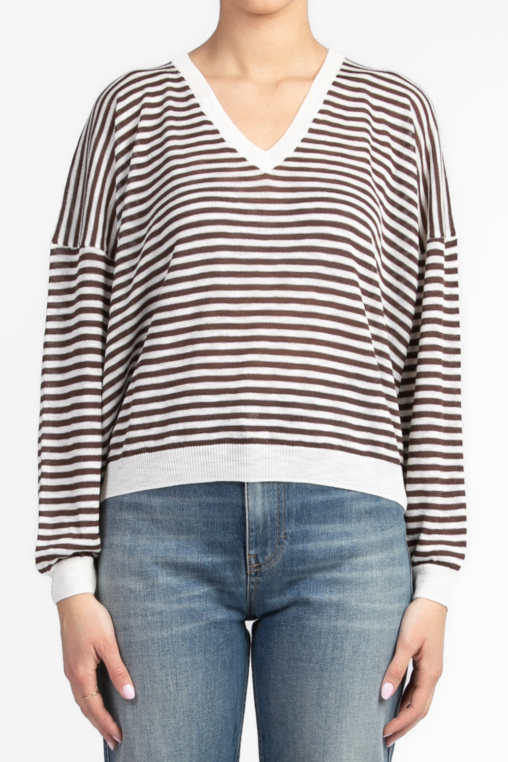 Tensione In - Maglia rigata scollo a V Art. XL24266-A