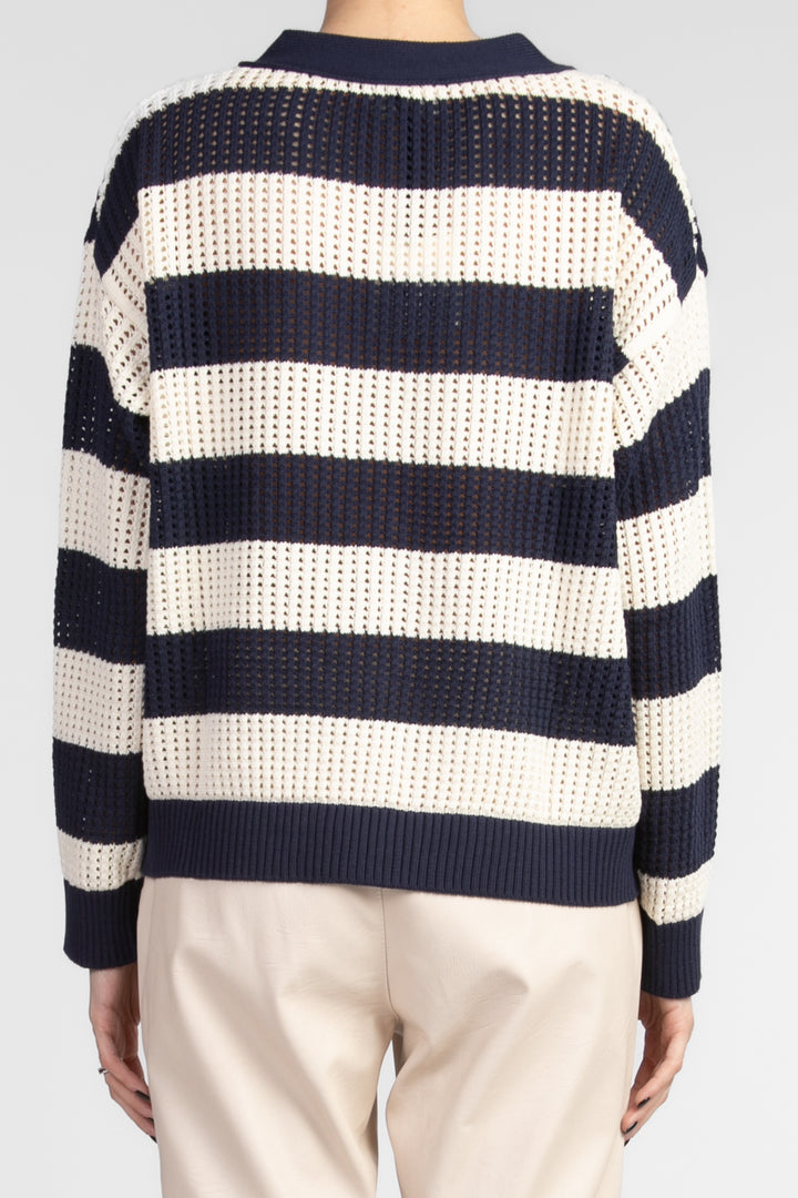 Vicolo - Cardigan righe traforato scollo v Art. 77071D