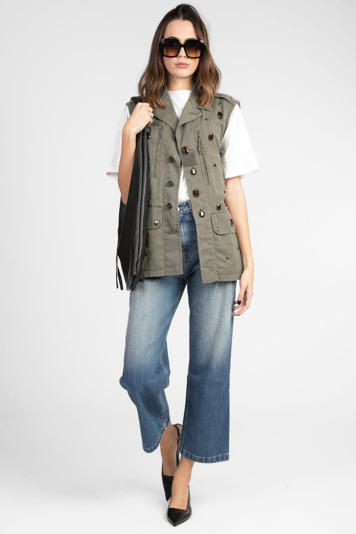 Vicolo - Gilet vintage con applicazioni Art. RD0019