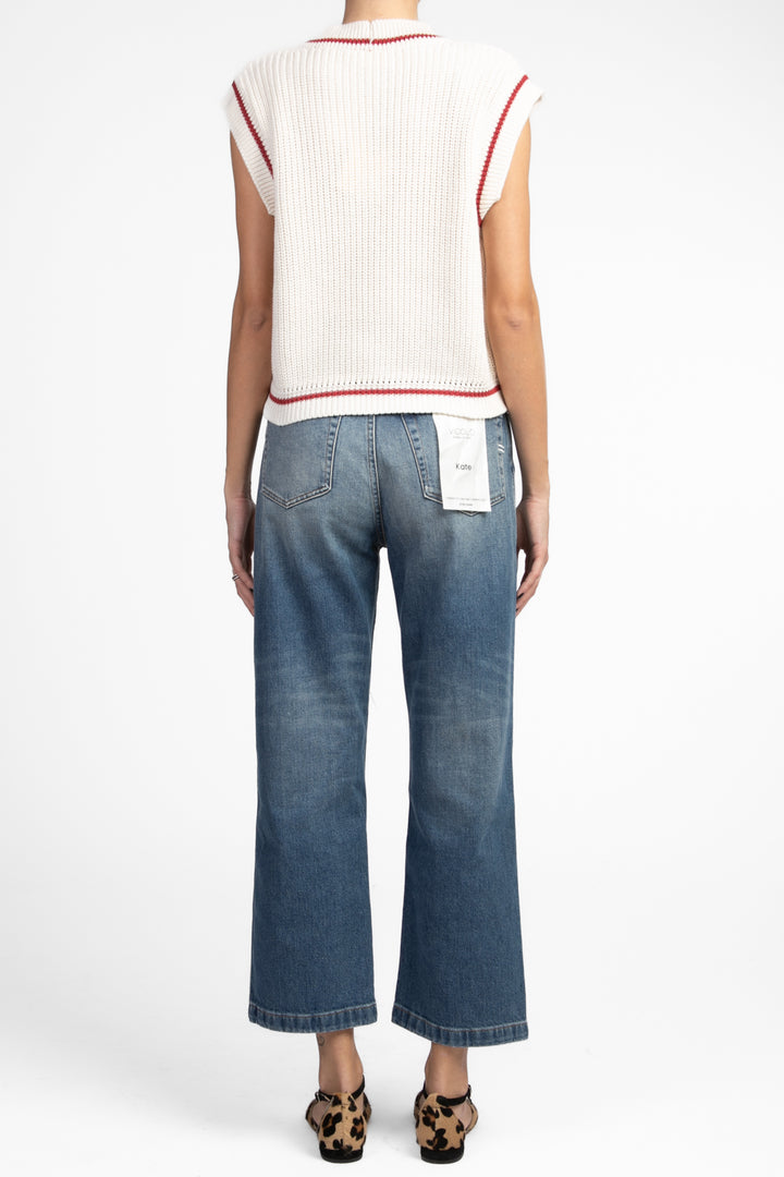 Vicolo - Gilet scollo V profilo contrasto Art. 55042D