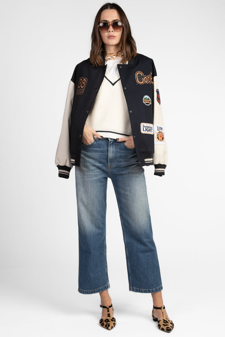 Vicolo - Gilet scollo V profilo contrasto Art. 55042D