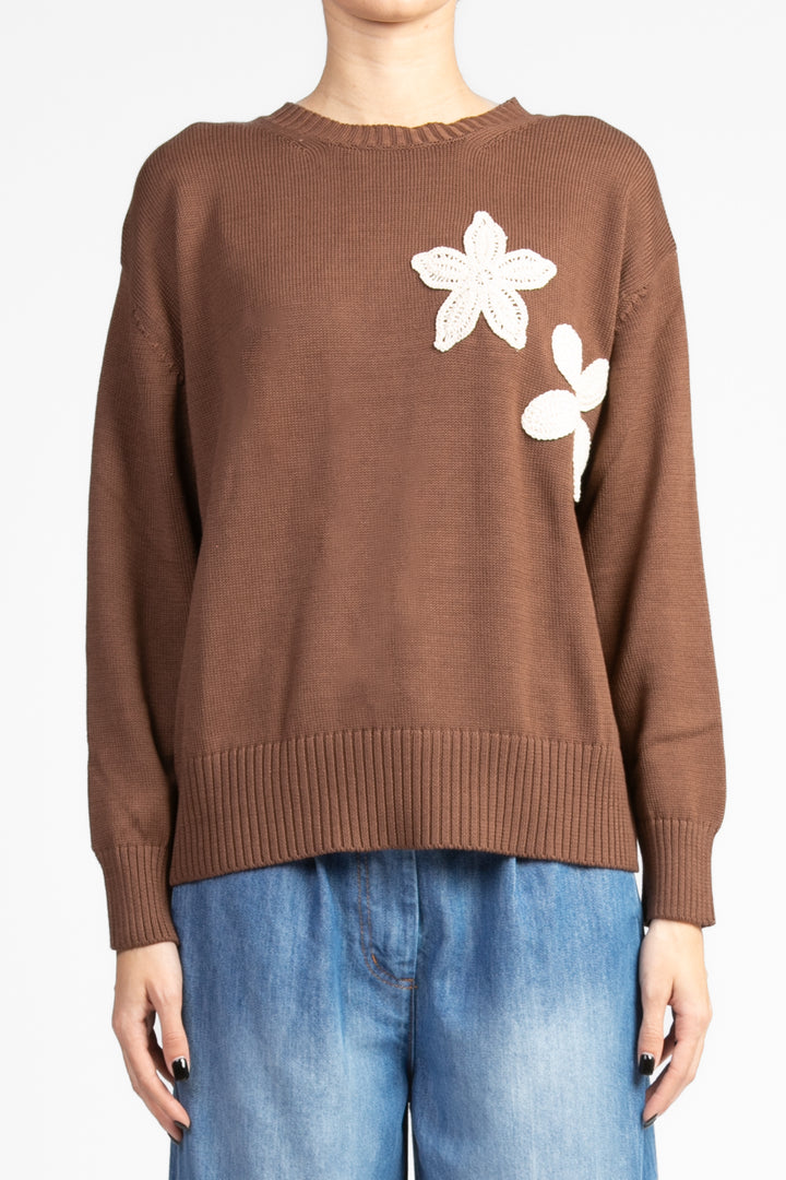 Vicolo - Maglia con ricamo fiore Art. 77044D