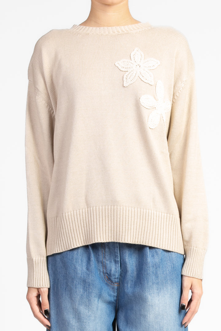 Vicolo - Maglia con ricamo fiore Art. 77044D