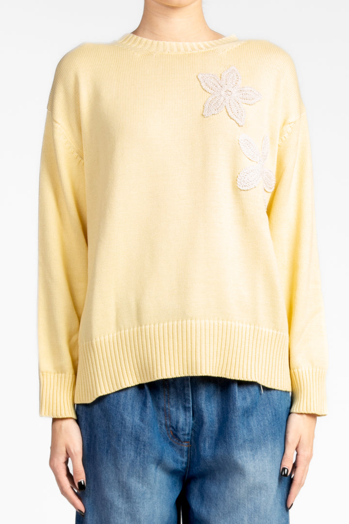 Vicolo - Maglia con ricamo fiore Art. 77044D