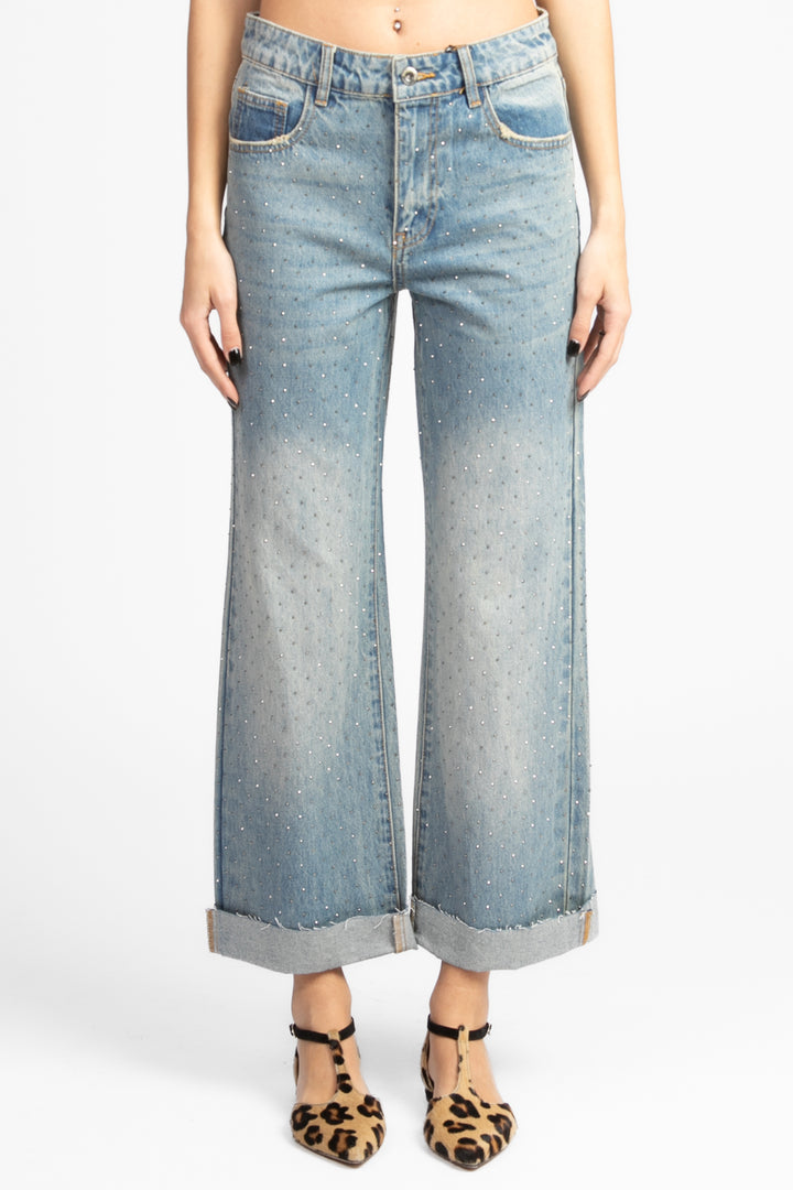 Tensione In - Jeans gamba dritta con strass Art. AI24TENS09