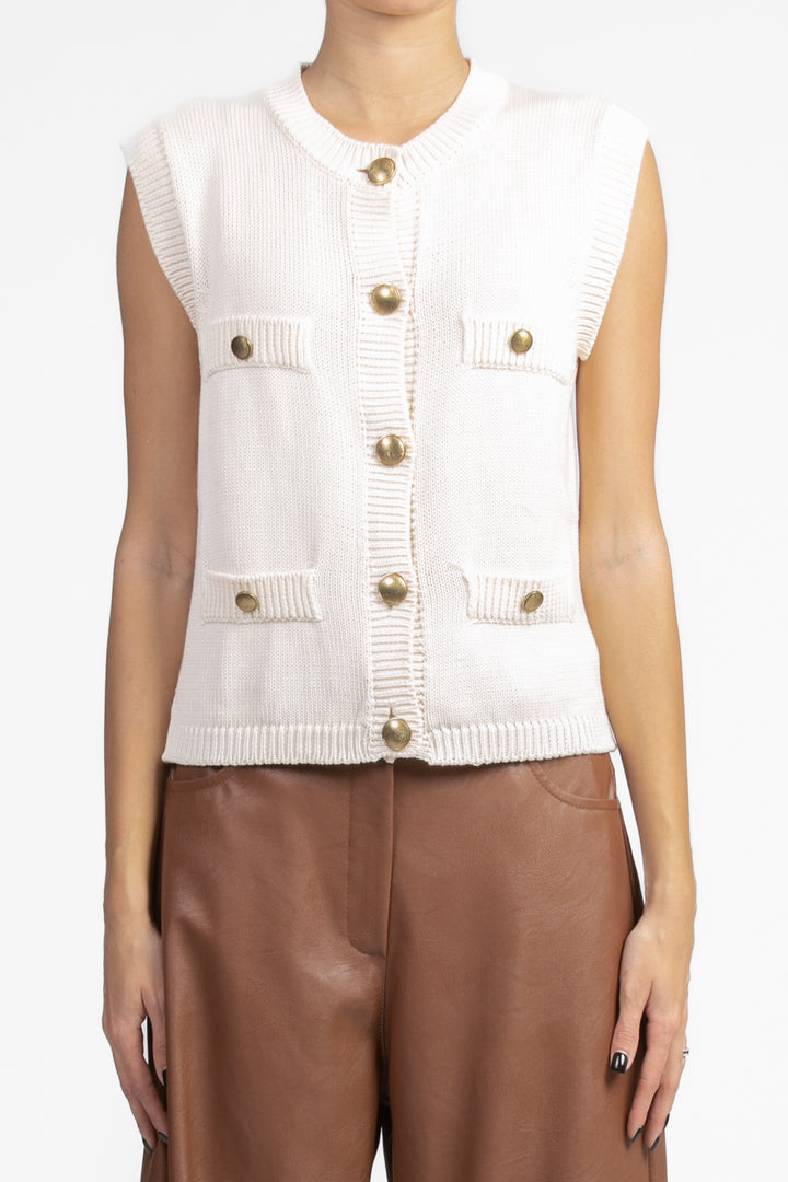 Vicolo - Gilet con bottoni oro Art. 55005D