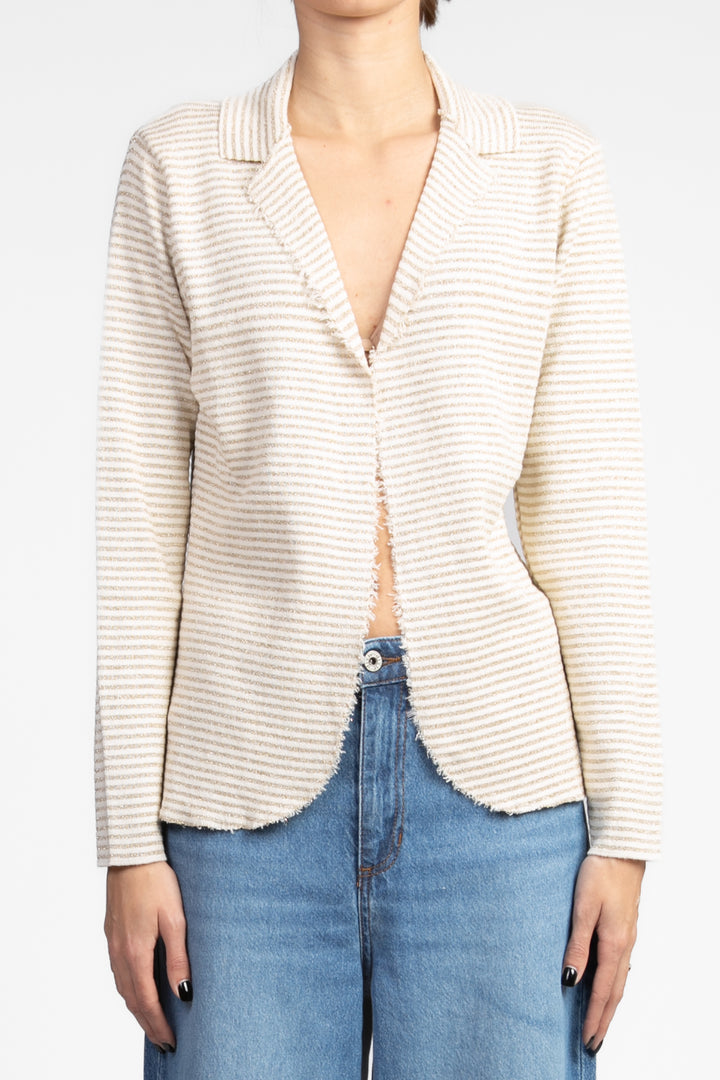 Tensione In - Giacca in maglia a righe lurex Art. E-25280