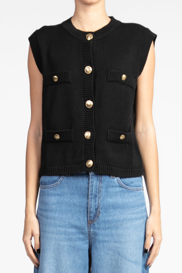 Vicolo - Gilet con bottoni oro Art. 55005D