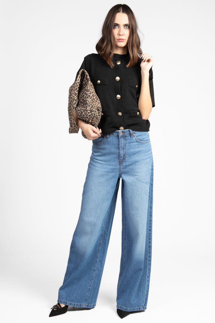 Vicolo - Gilet con bottoni oro Art. 55005D