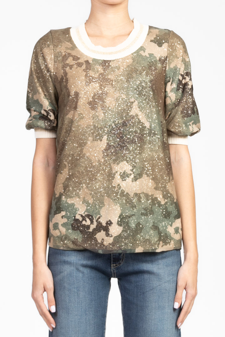 Vicolo - Maglia mimetica con paillettes Art. TD0804