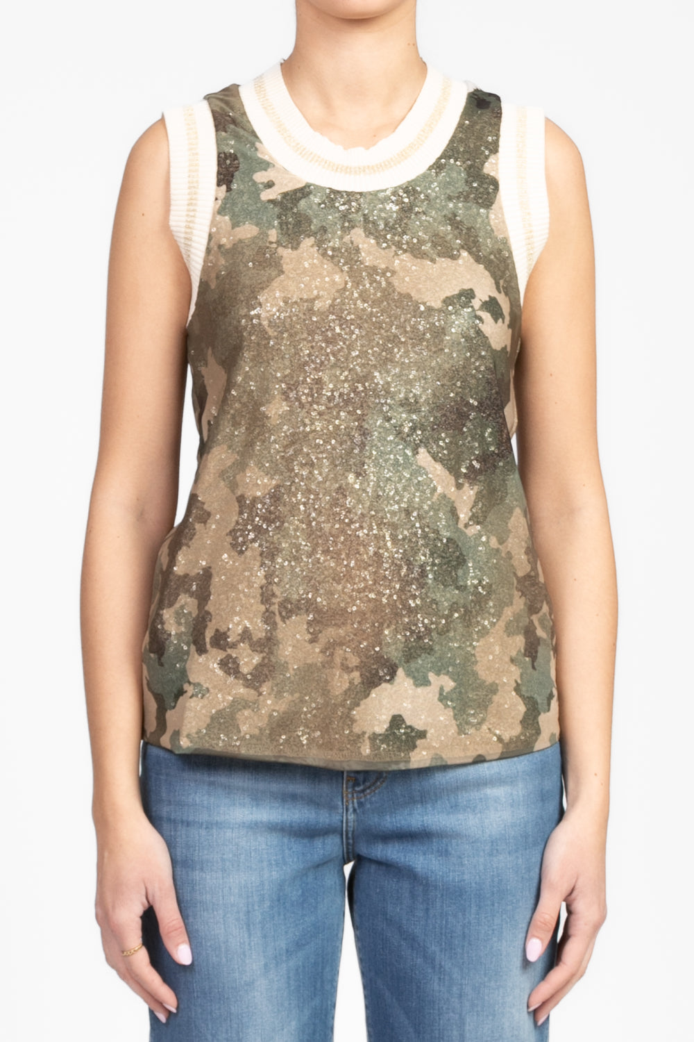 Vicolo - Canotta mimetica con paillettes Art. TD0803