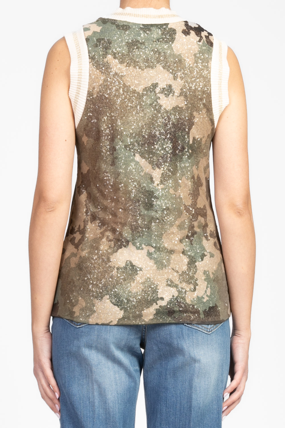 Vicolo - Canotta mimetica con paillettes Art. TD0803
