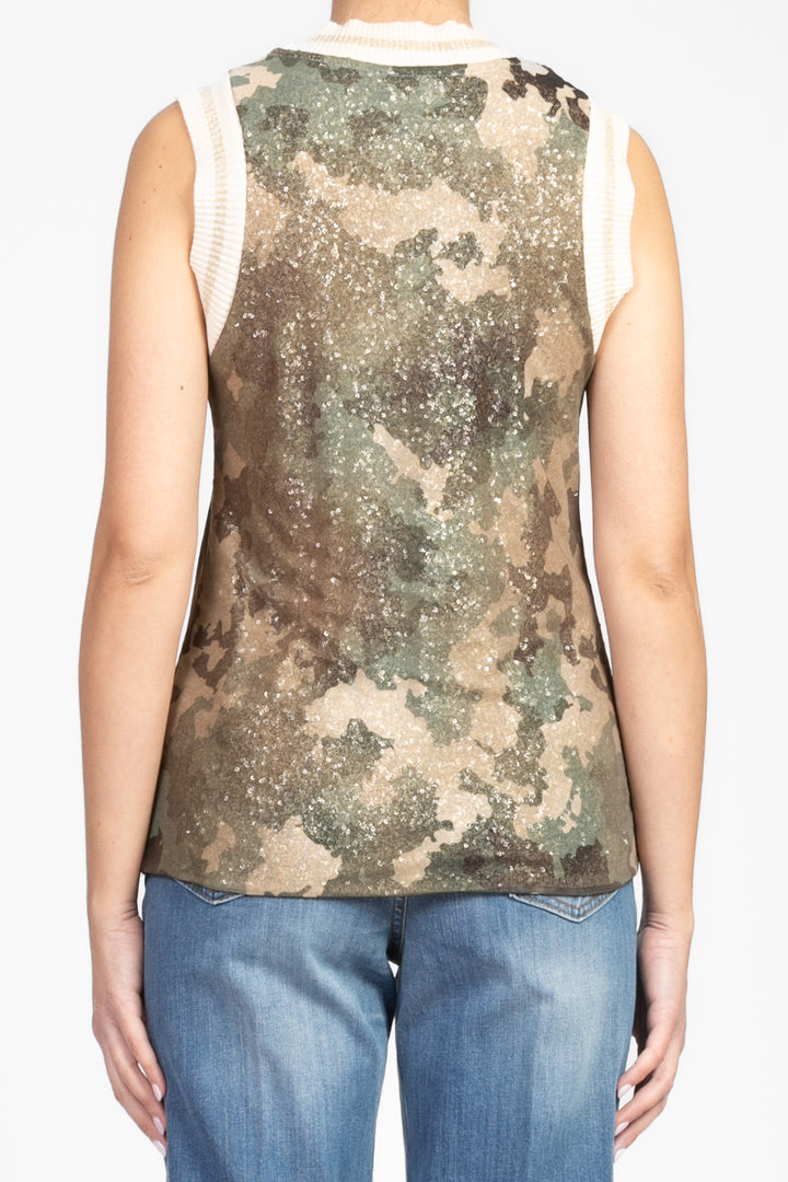 Vicolo - Canotta mimetica con paillettes Art. TD0803