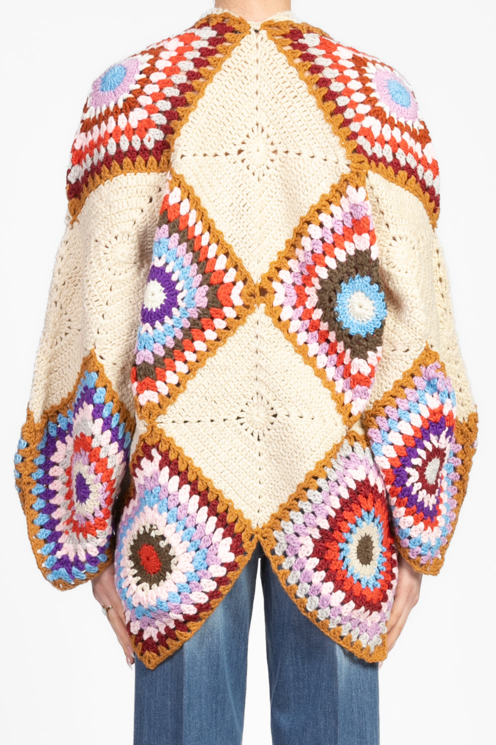 Emunà - Cardigan crochet rombi