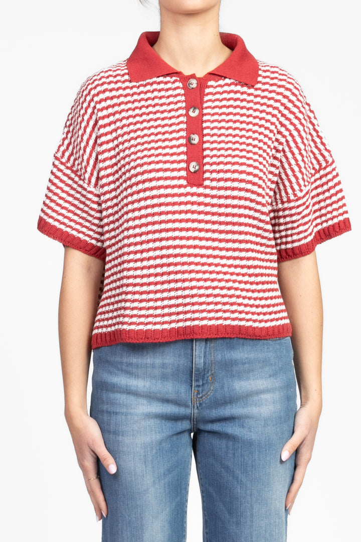 Vicolo - Maglia polo rigata a scatoletta Art. 77075D