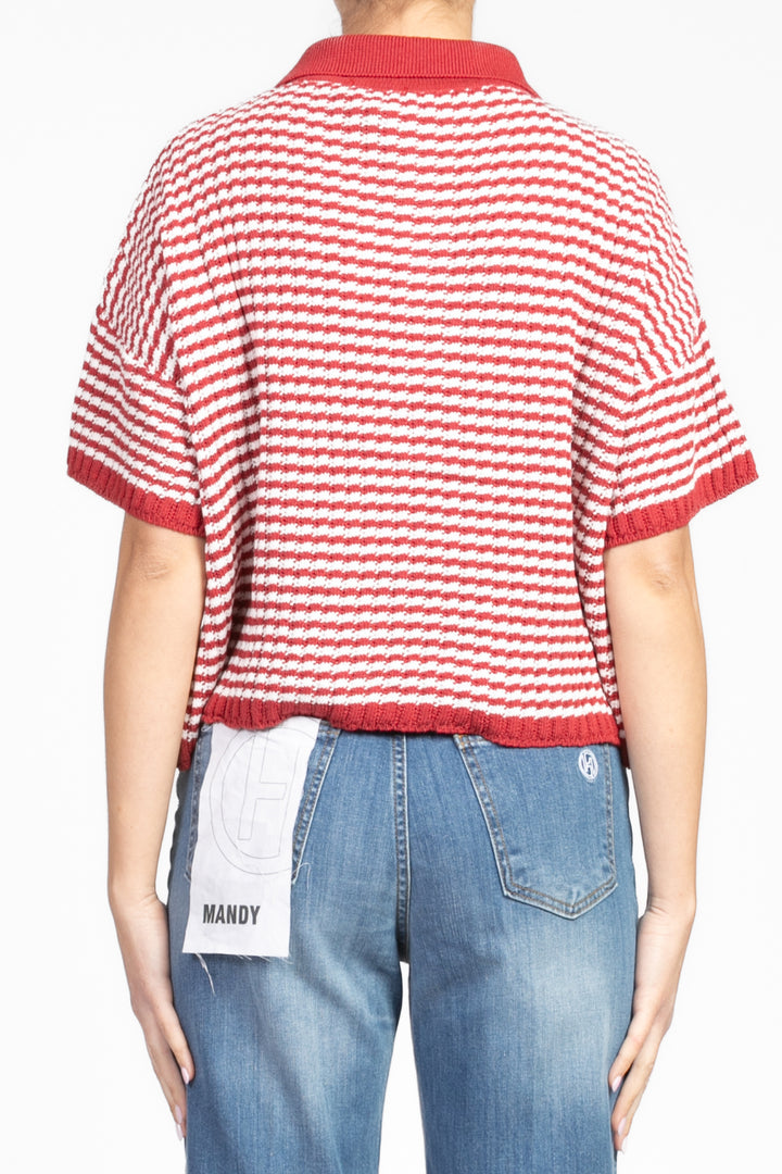 Vicolo - Maglia polo rigata a scatoletta Art. 77075D