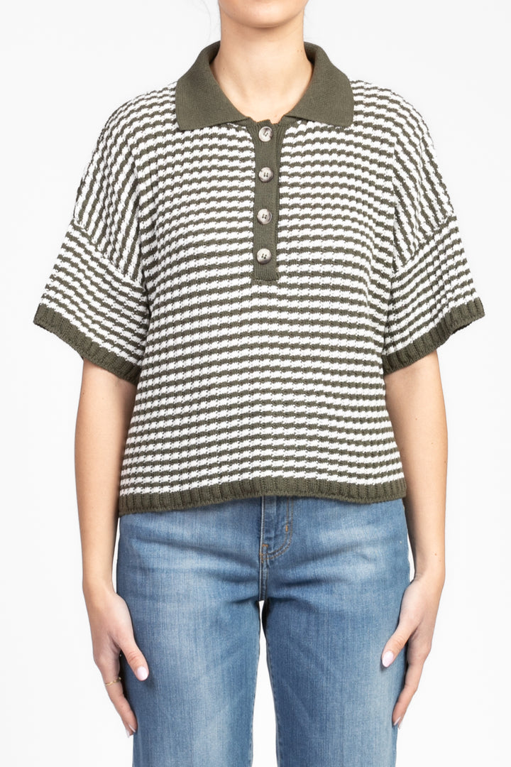 Vicolo - Maglia polo rigata a scatoletta Art. 77075D