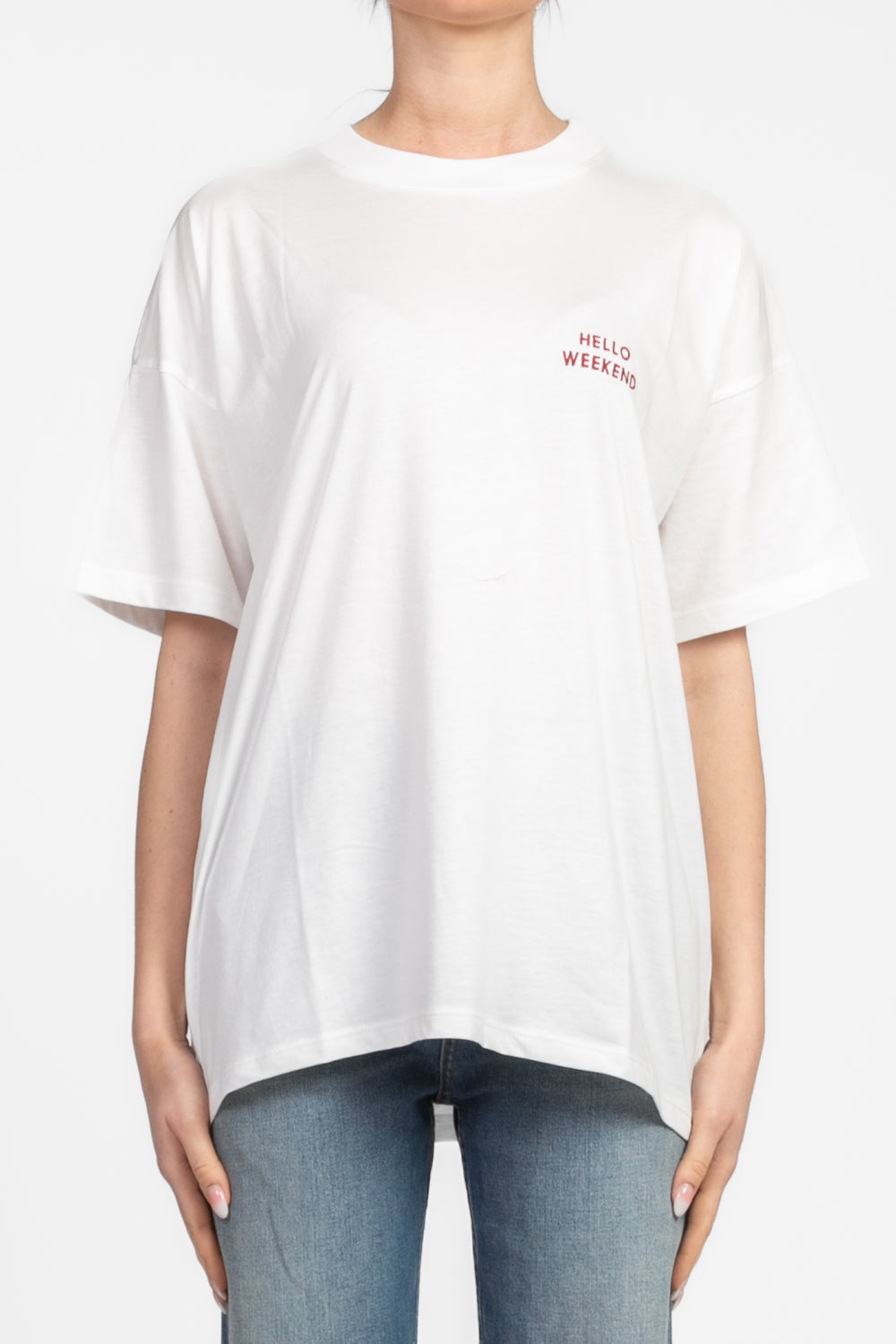 Vicolo - T-shirt over scritta "Hello Weekend" Art. RD0516