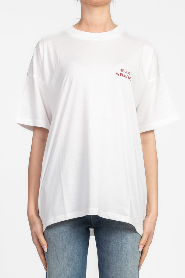 Vicolo - T-shirt over scritta "Hello Weekend" Art. RD0516