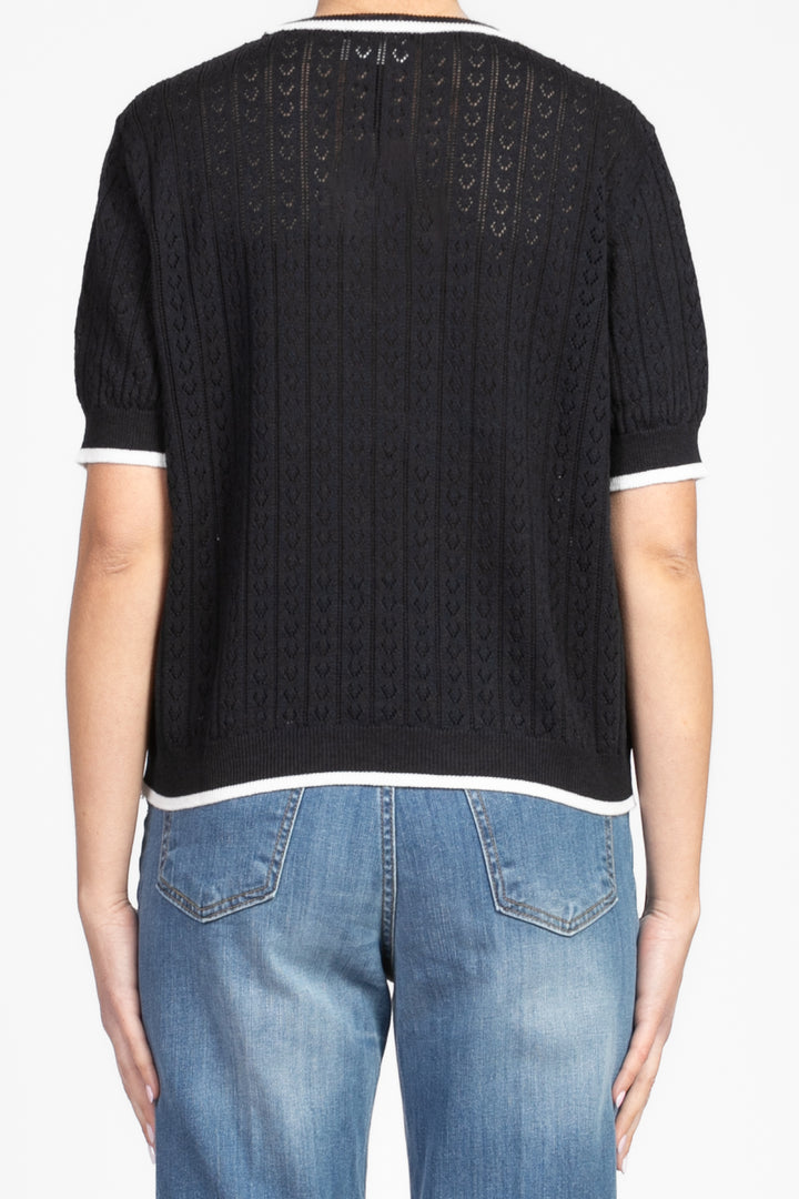 Vicolo - Maglia lavorata con profili contrasto Art. 22092D