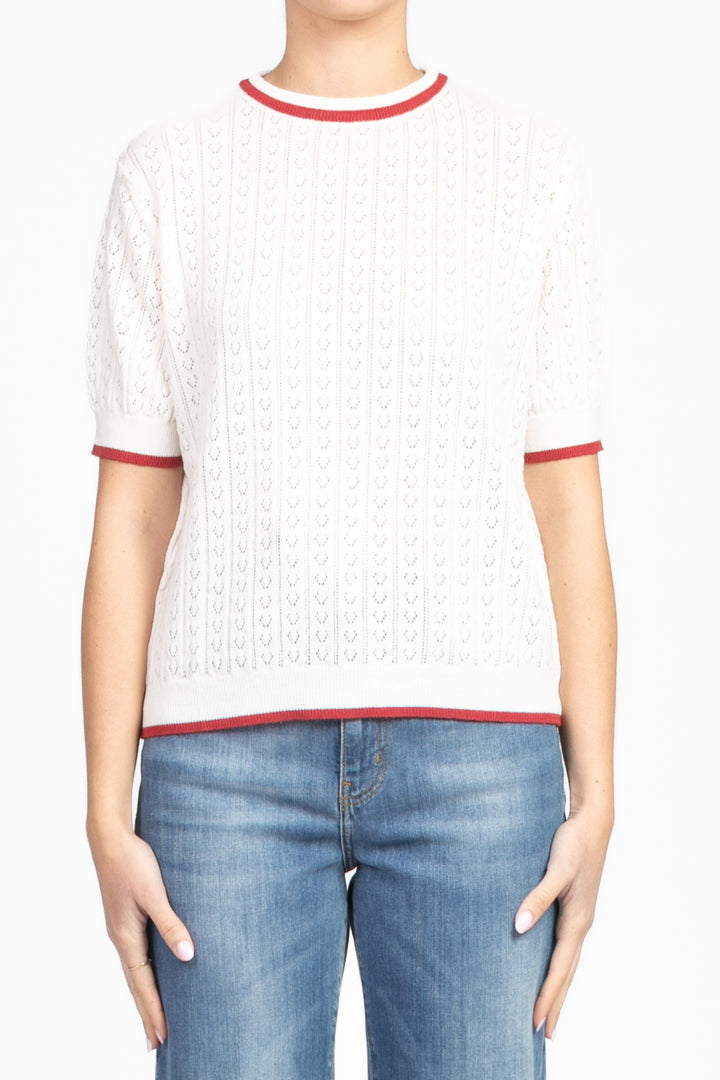 Vicolo - Maglia lavorata con profili contrasto Art. 22092D