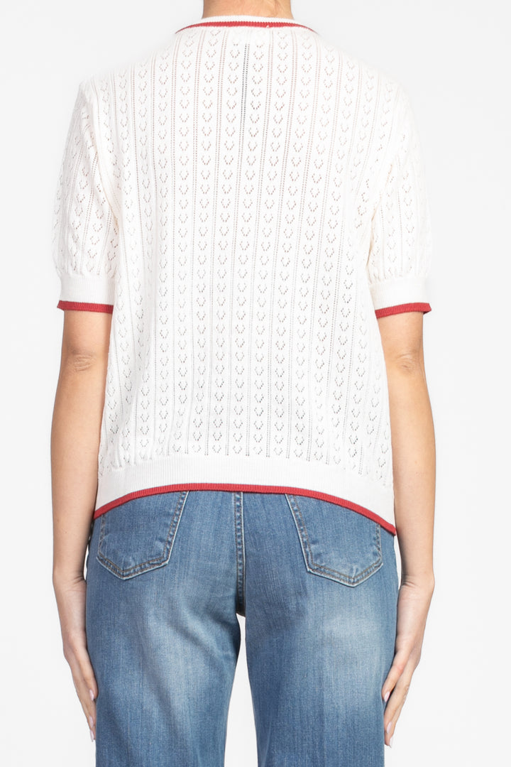 Vicolo - Maglia lavorata con profili contrasto Art. 22092D