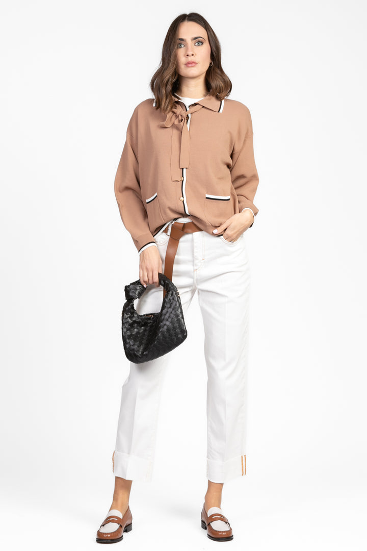 Vicolo - Cardigan con colletto e fiocco Art. 22071D