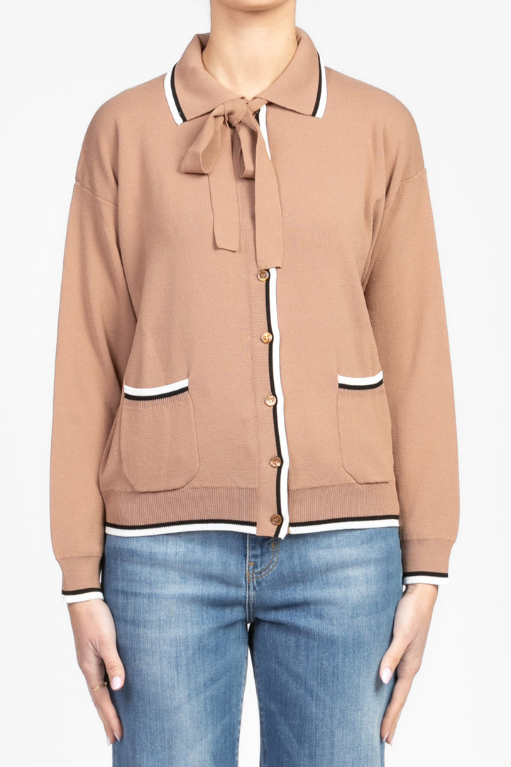 Vicolo - Cardigan con colletto e fiocco Art. 22071D