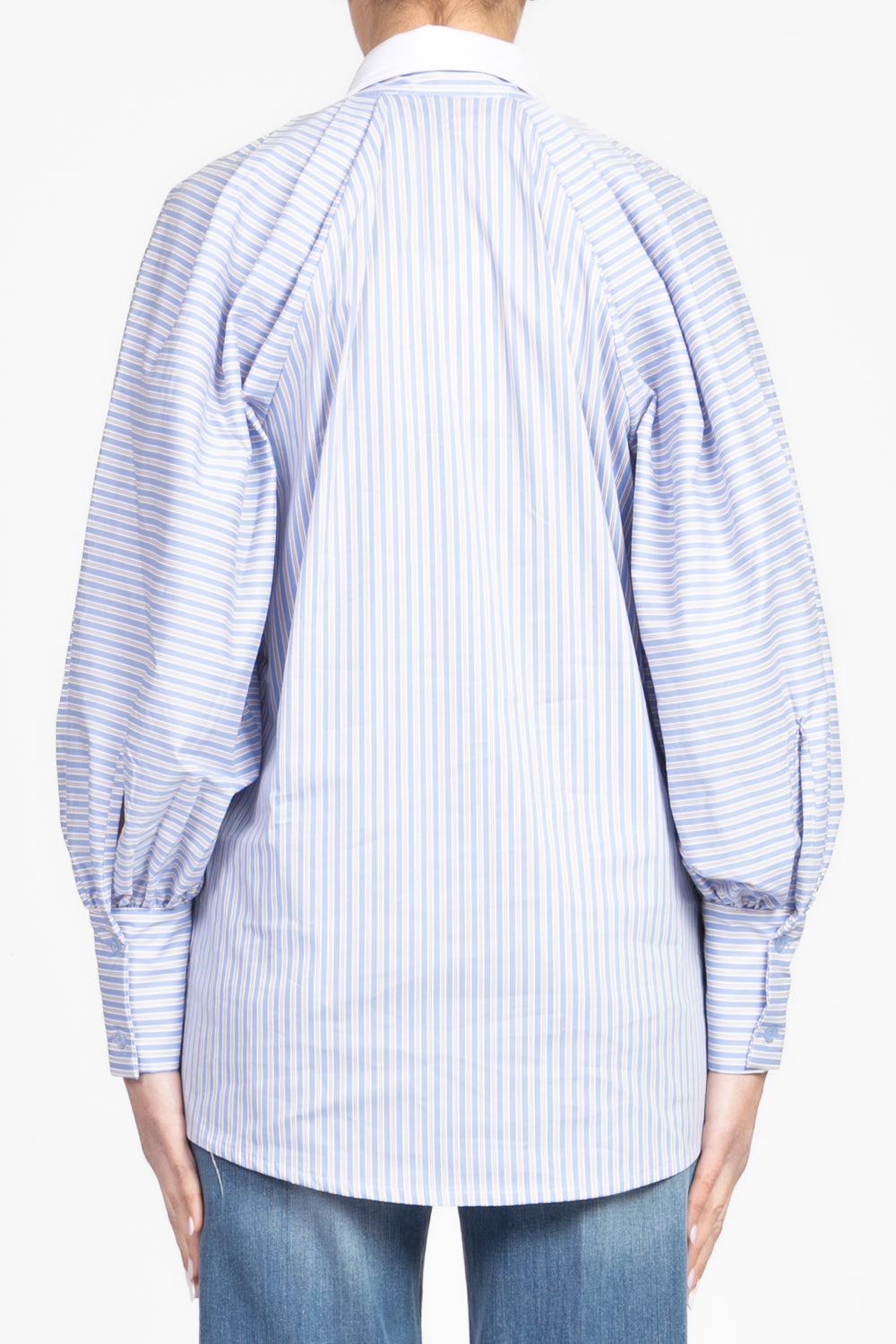 Have One - Camicia gessata pieghe manica palloncino Art. CVS-N145